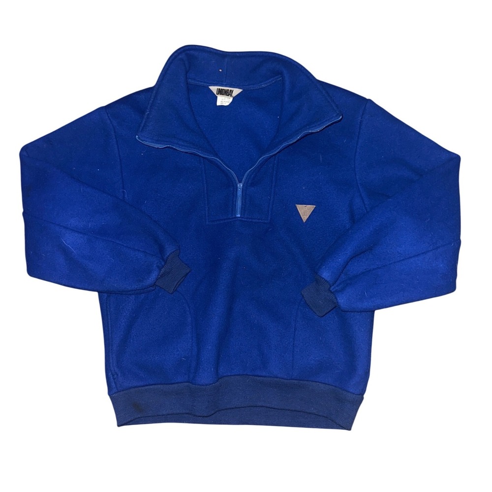 Unionbay Mens XL Royal Blue Quarter Zip Fleece Pullover 6307060B Vintage Style